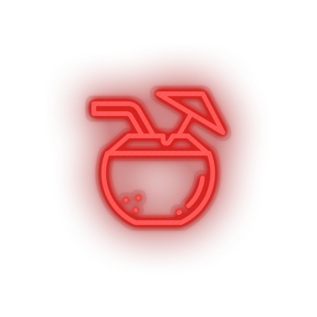 red coconut led coconut holiday summer tourism travel tropical drink vacation neon factory