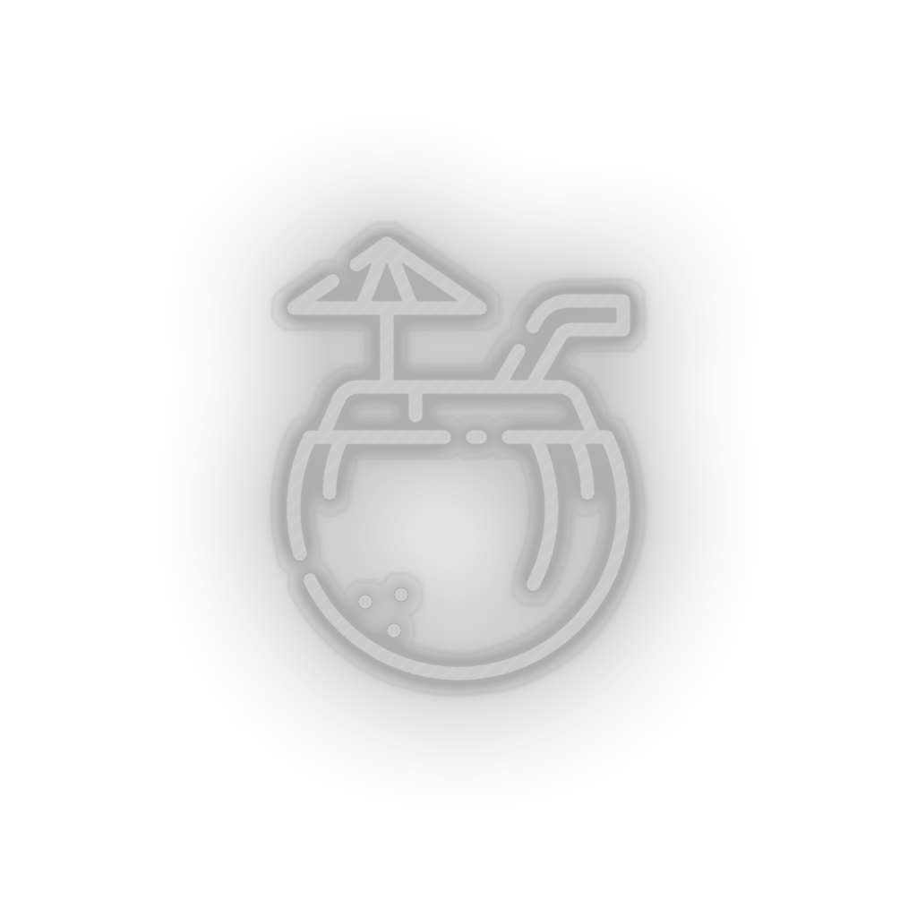 white coconut_drink led beach coconut drink fruit holiday summer tropical drink vacation neon factory