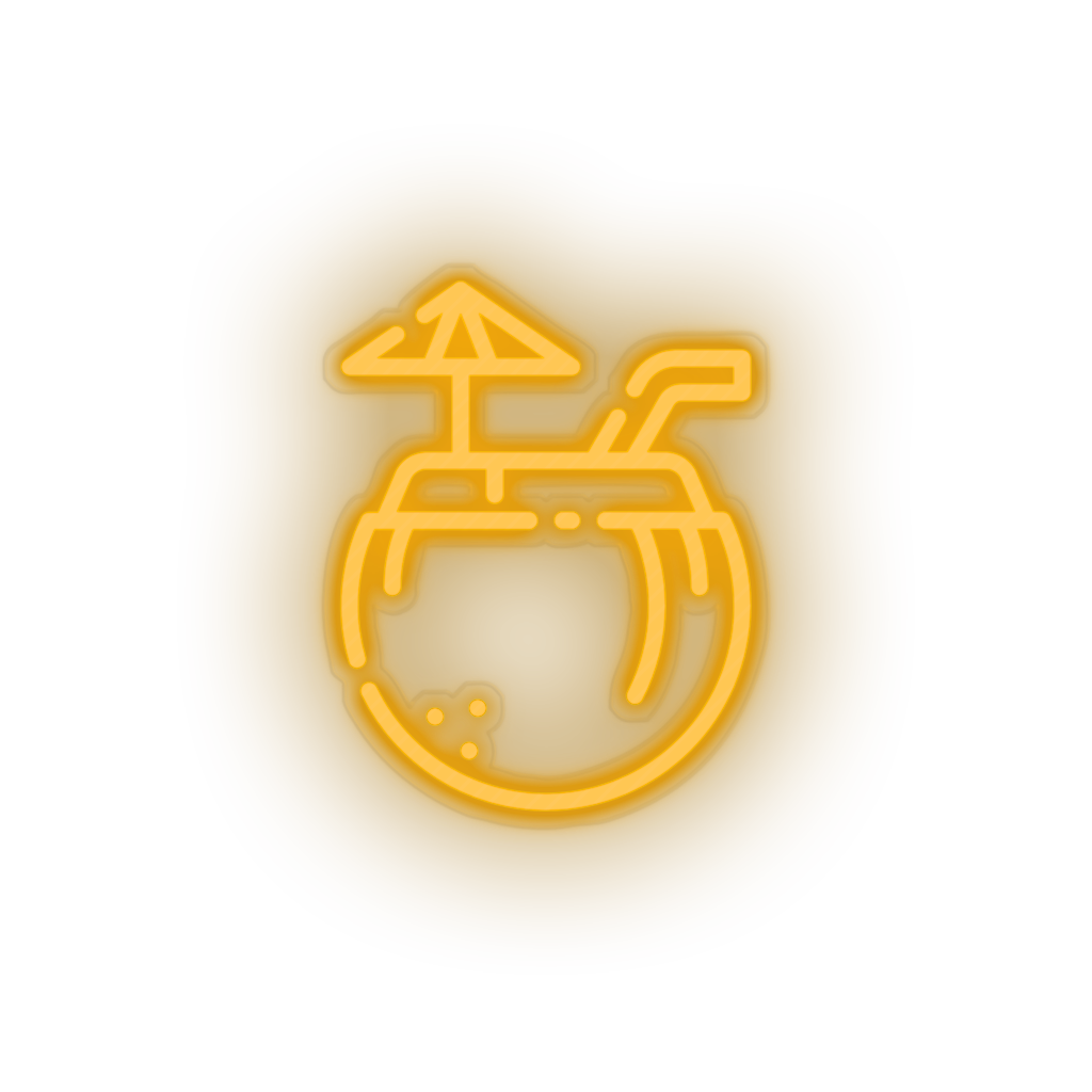 warm_white coconut_drink led beach coconut drink fruit holiday summer tropical drink vacation neon factory