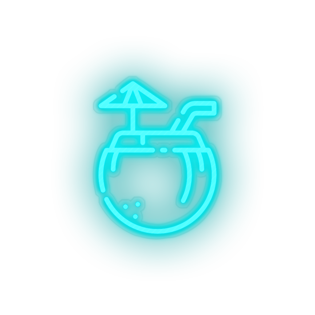 ice_blue coconut_drink led beach coconut drink fruit holiday summer tropical drink vacation neon factory