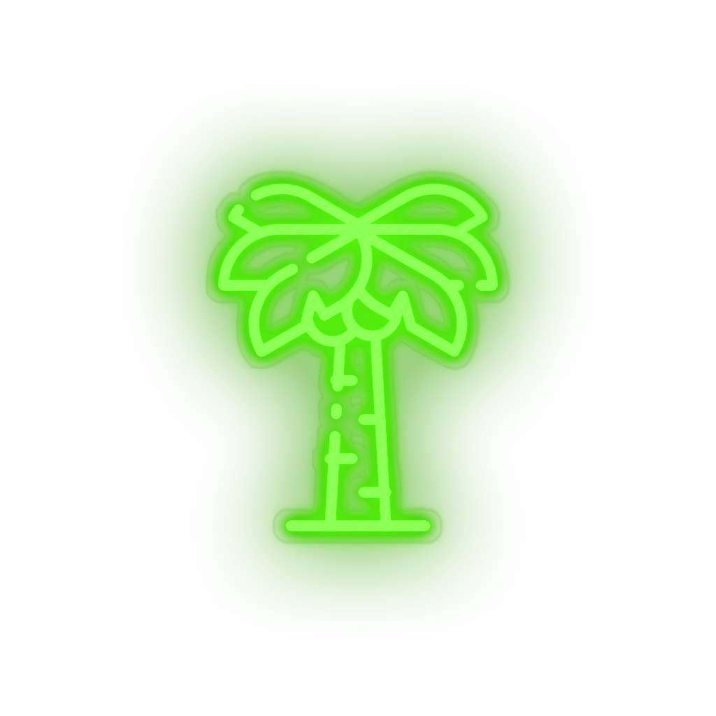 green coconut_tree led beach coconut tree holiday palm tree recreation summer vacation neon factory