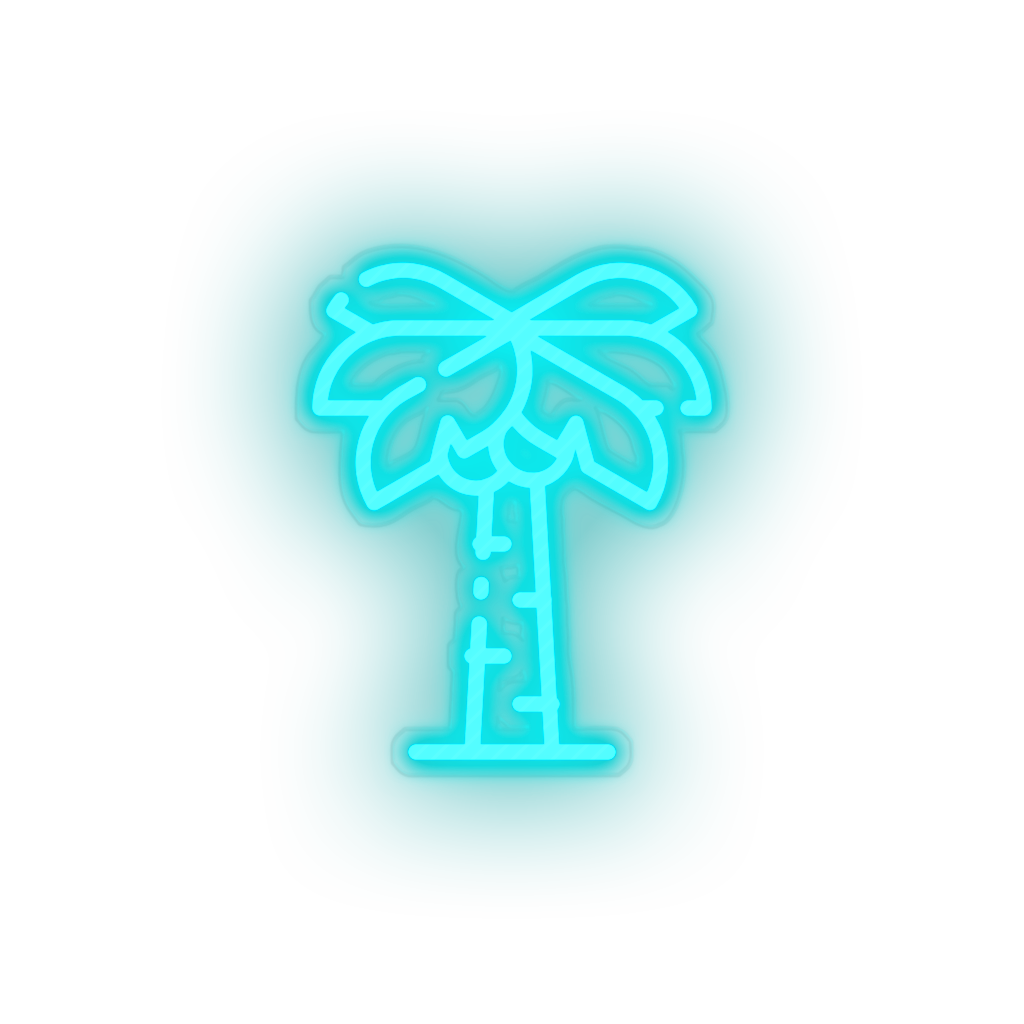 ice_blue coconut_tree led beach coconut tree holiday palm tree recreation summer vacation neon factory