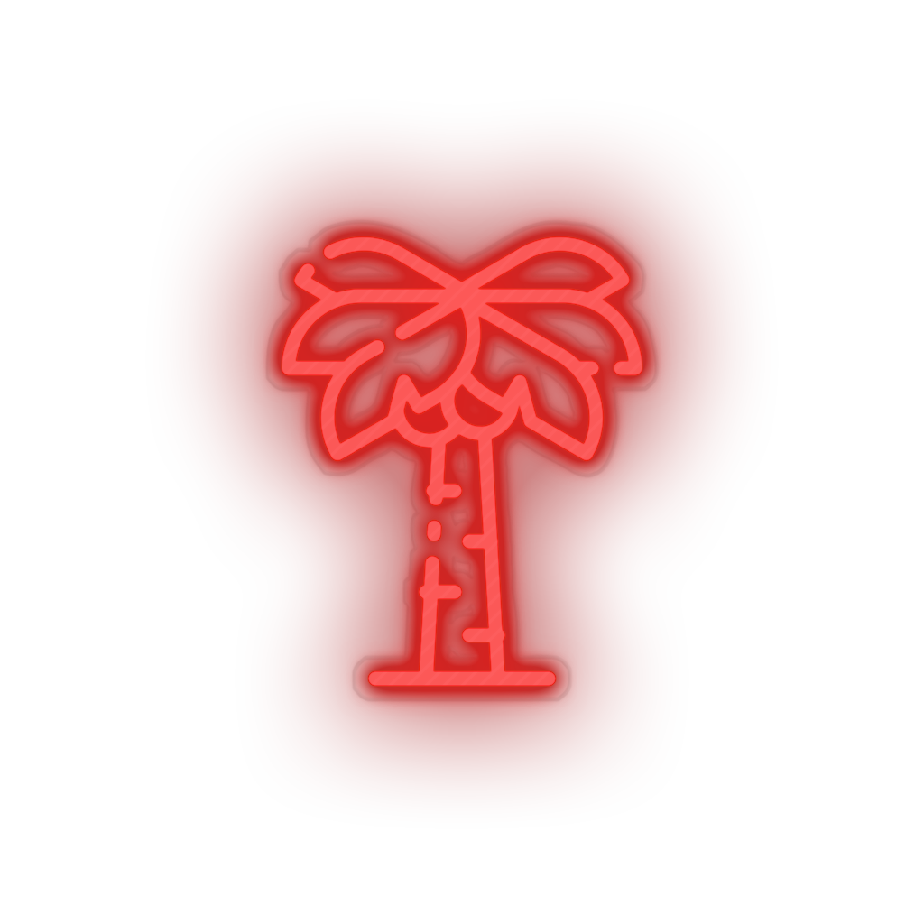 red coconut_tree led beach coconut tree holiday palm tree recreation summer vacation neon factory
