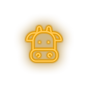 cow Animal cartoon cow farm fauna herbivore zoo Neon led factory
