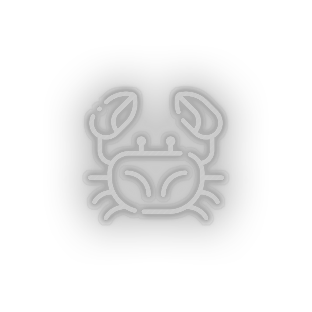 white crabs led animal beach crab holiday seafood summer vacation neon factory