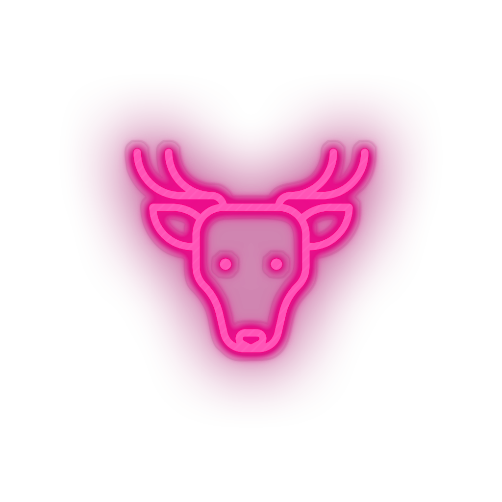 pink deer led animal cartoon deer fauna herbivore roe zoo neon factory