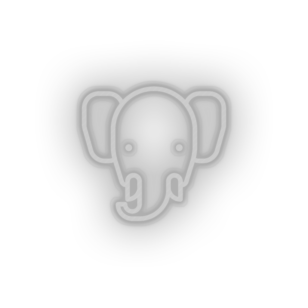white elepant led animal bishop cartoon elephant fauna herbivore zoo neon factory
