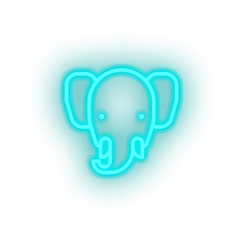 ice_blue elepant led animal bishop cartoon elephant fauna herbivore zoo neon factory