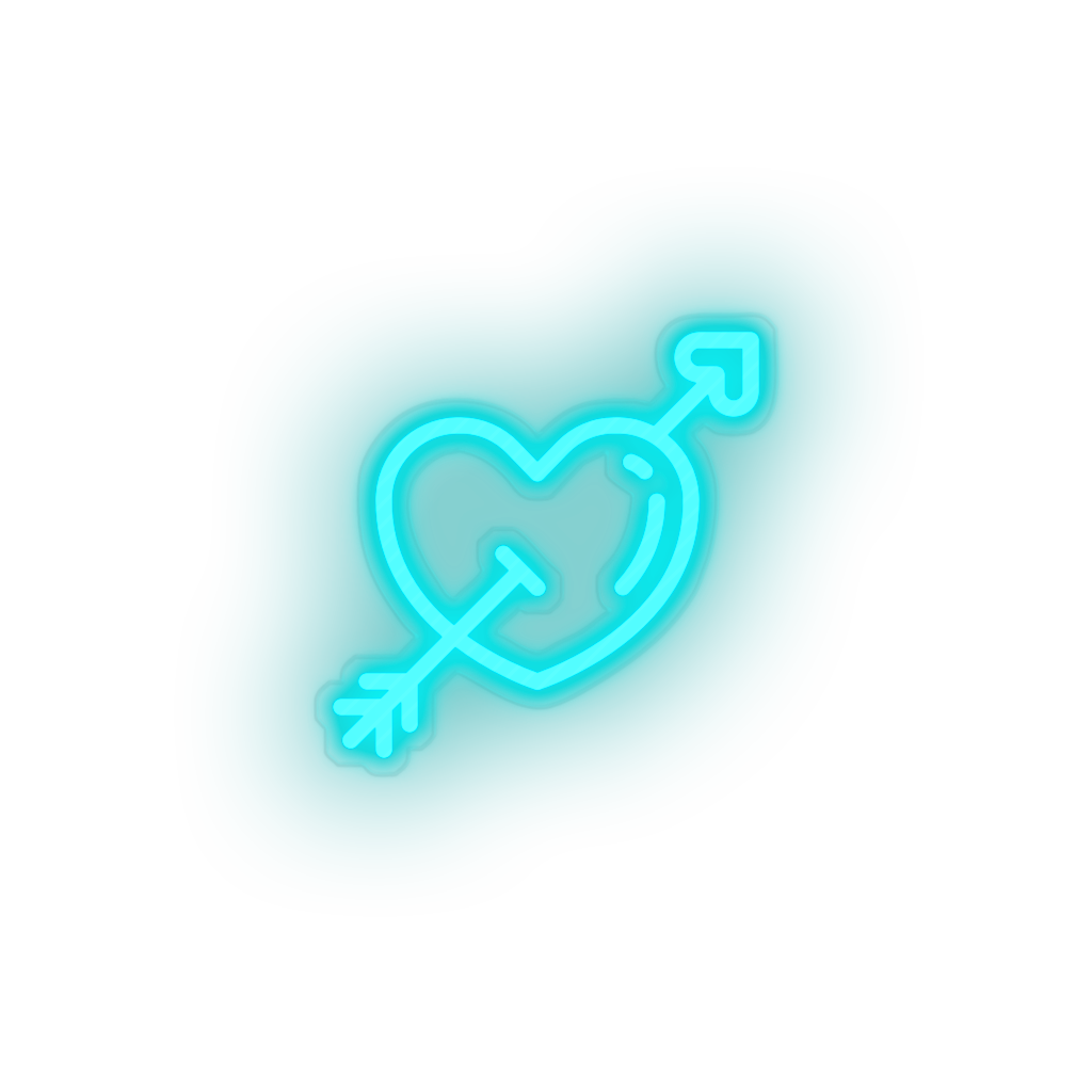 ice_blue fall_in_love led arrow fall in love heart love relationship romance valentine day neon factory