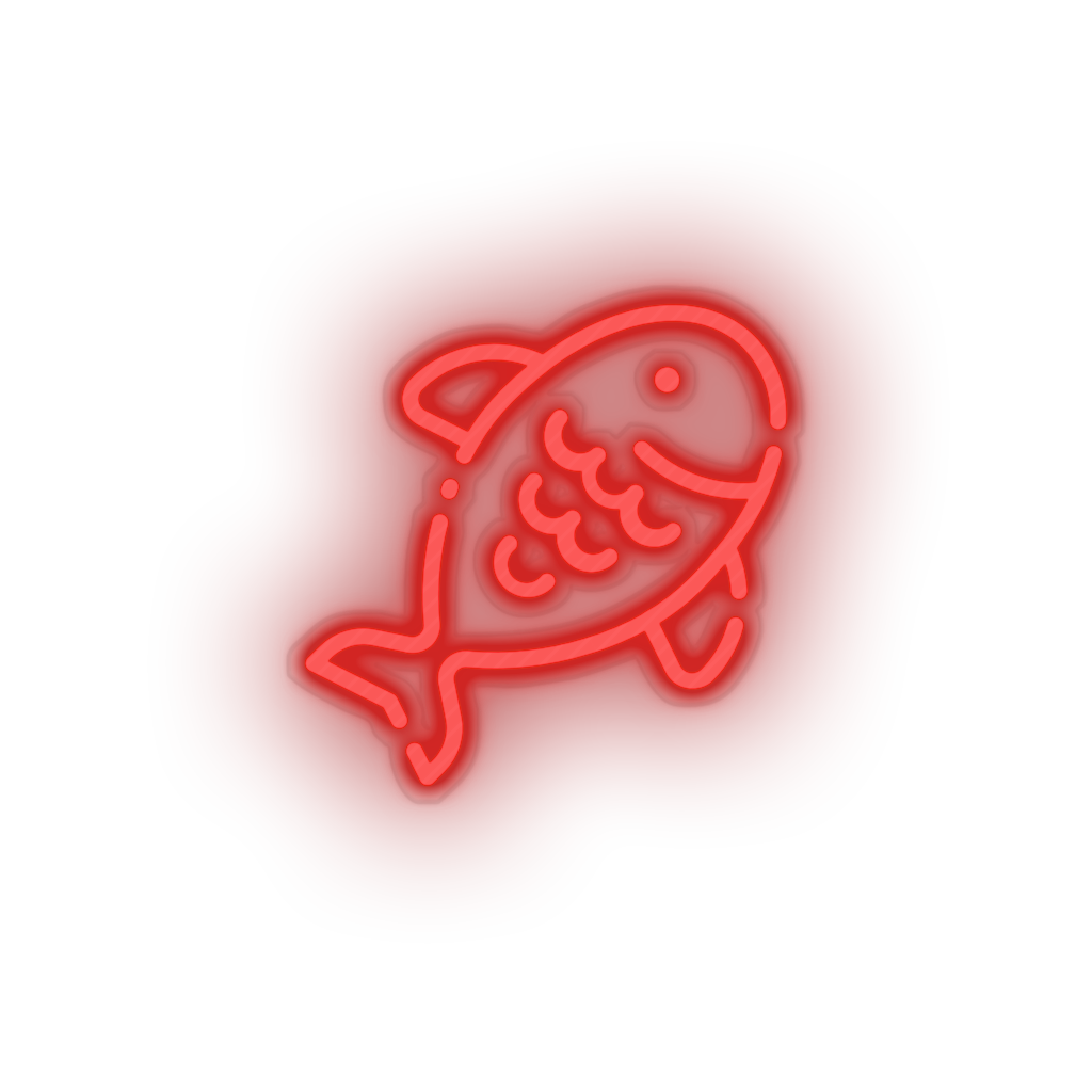 red fish led animal beach fish holiday seafood summer vacation neon factory