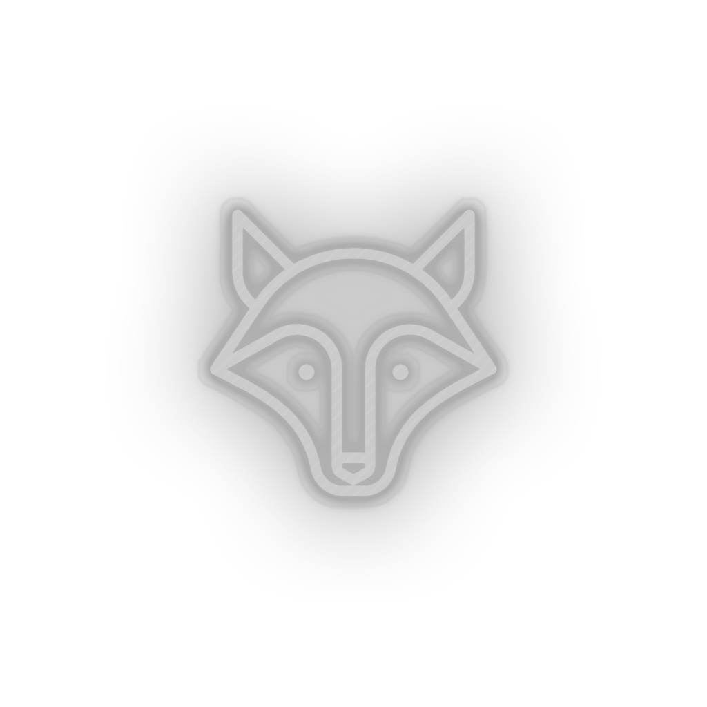 white fox led animal carnivore cartoon fauna fox wolf zoo neon factory