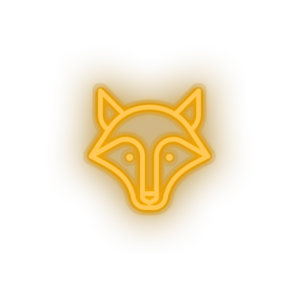 warm_white fox led animal carnivore cartoon fauna fox wolf zoo neon factory