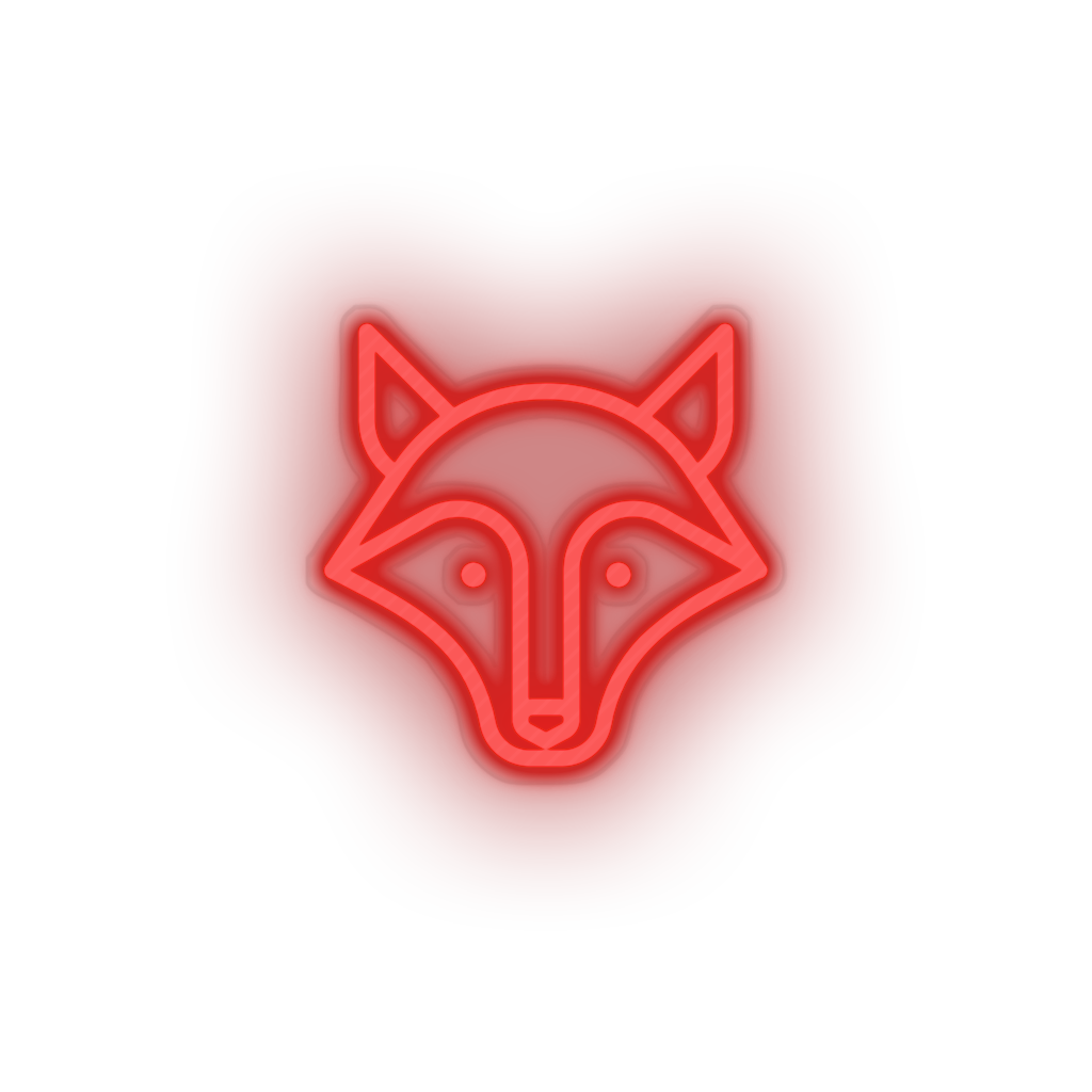 red fox led animal carnivore cartoon fauna fox wolf zoo neon factory