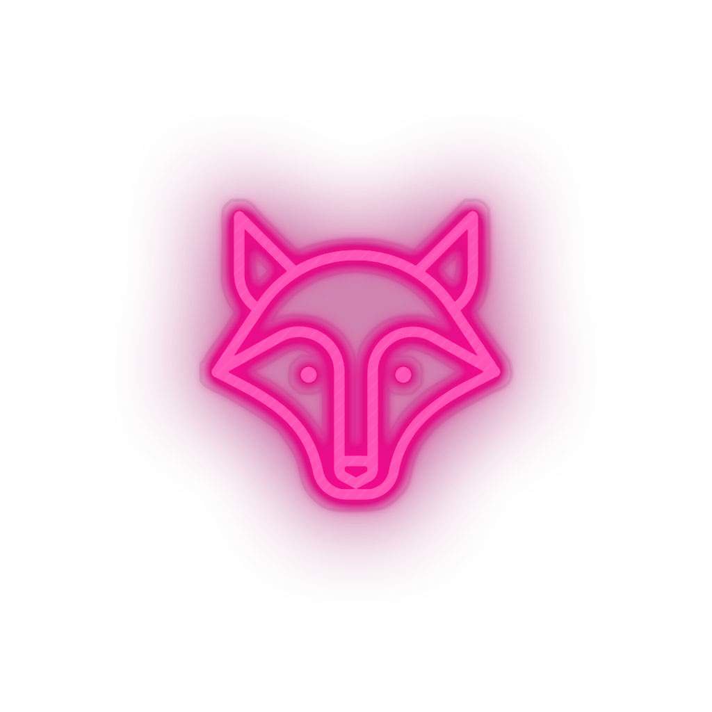pink fox led animal carnivore cartoon fauna fox wolf zoo neon factory