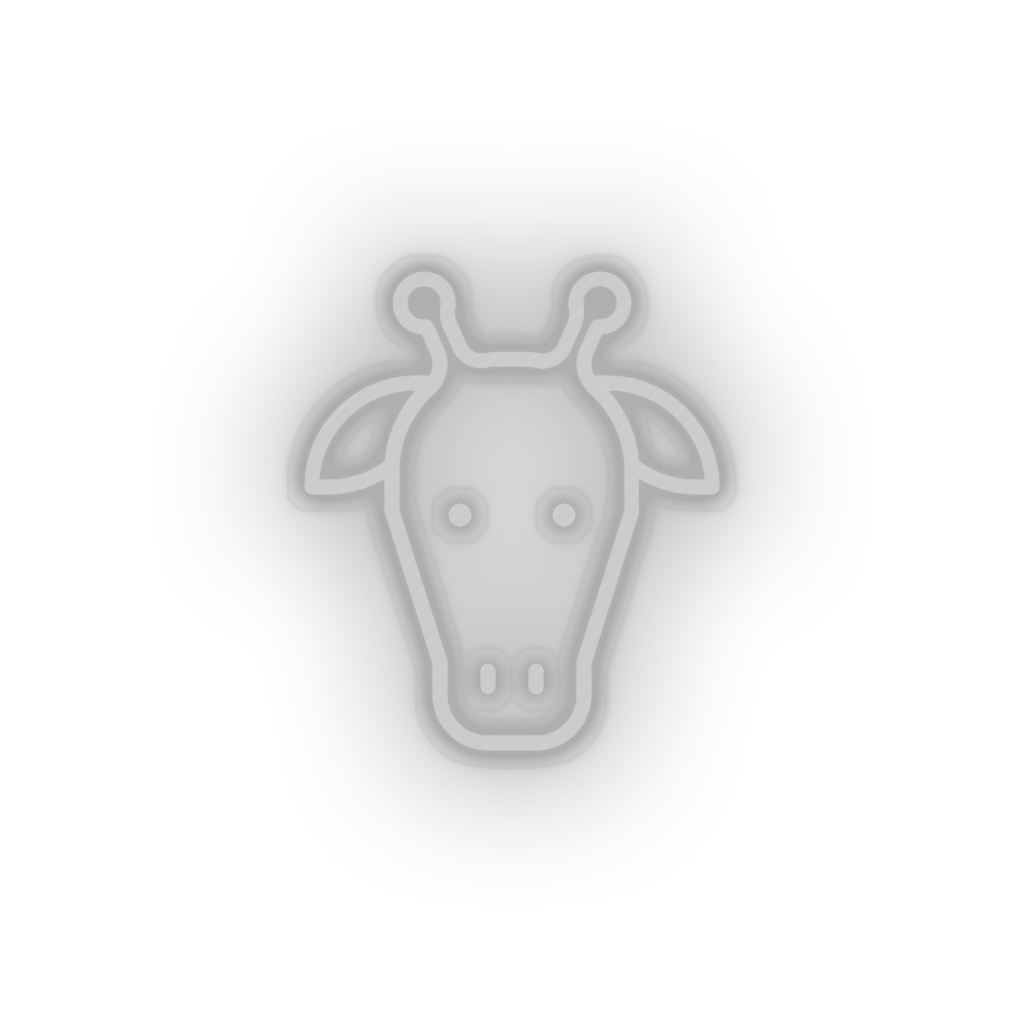 white giraffe led animal cartoon fauna giraffe head herbivore zoo neon factory