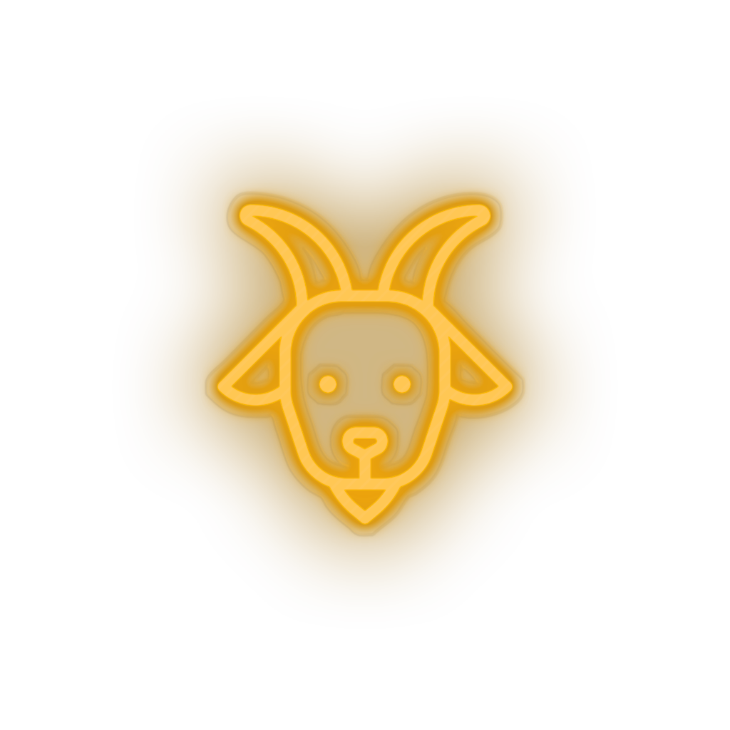 goat Animal cartoon farm fauna goat herbivore zoo Neon led factory