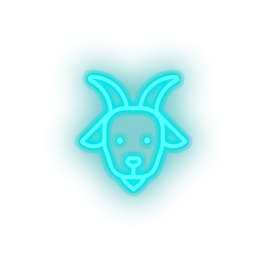 ice_blue goat led animal cartoon farm fauna goat herbivore zoo neon factory