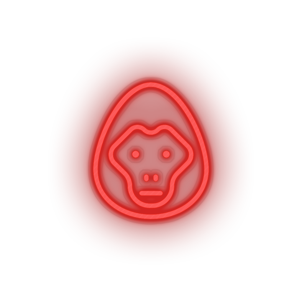 red gorilla led animal cartoon fauna gorilla herbivore monkey zoo neon factory