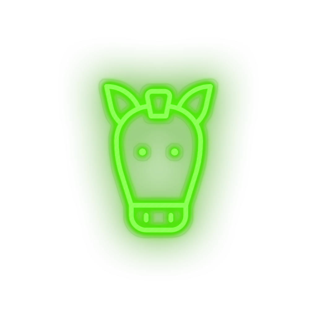 horse Animal cartoon farm fauna herbivore horse zoo Neon led factory