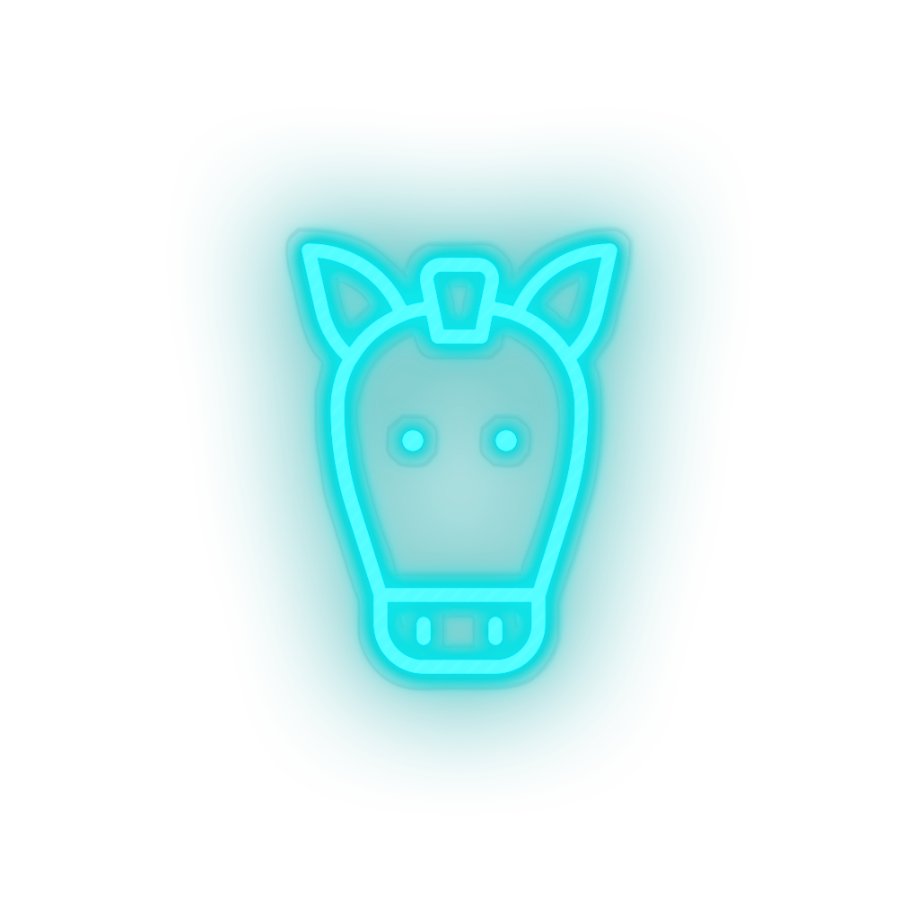 ice_blue horse led animal cartoon farm fauna herbivore horse zoo neon factory