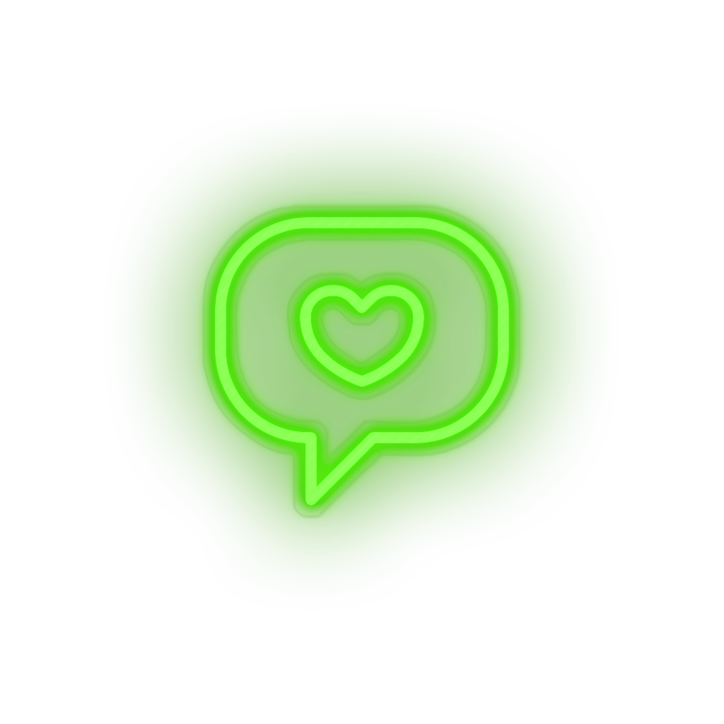 green i_love_you led bubble heart I love you love relationship romance valentine day neon factory