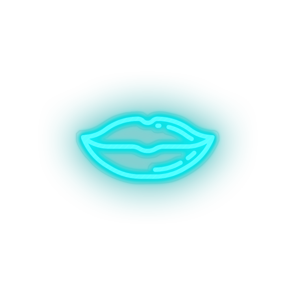 ice_blue lips led kiss lips love mouth relationship romance valentine day neon factory