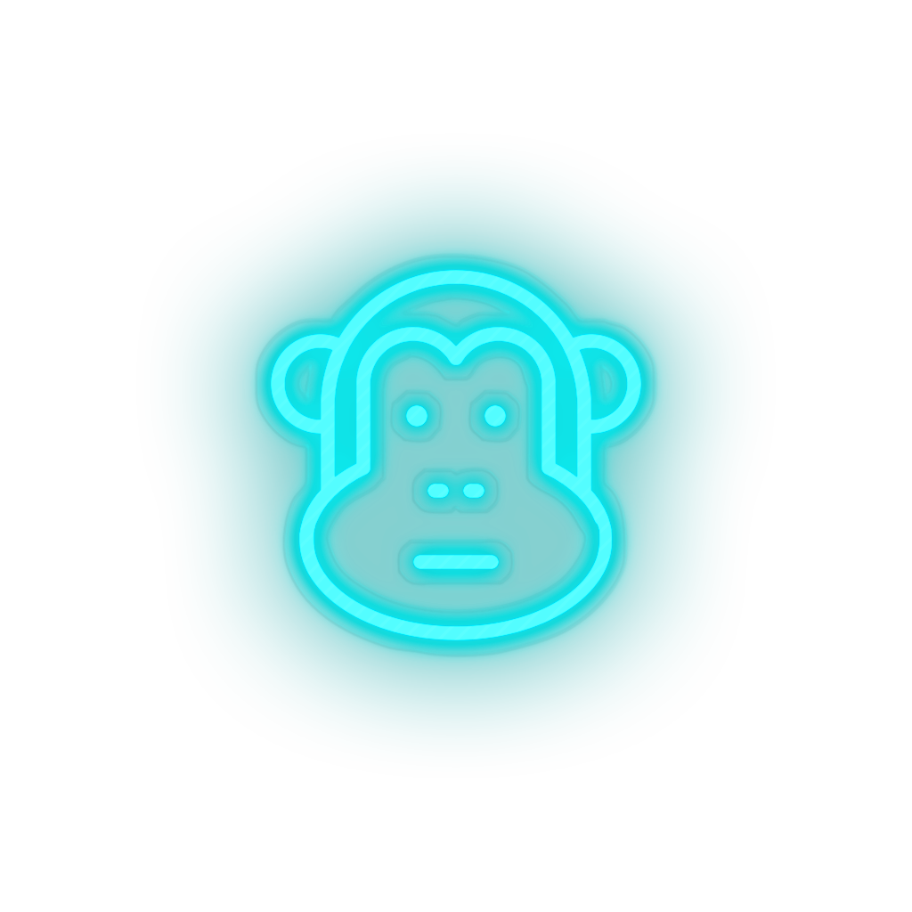 ice_blue monkey led animal ape cartoon fauna herbivore monkey zoo neon factory