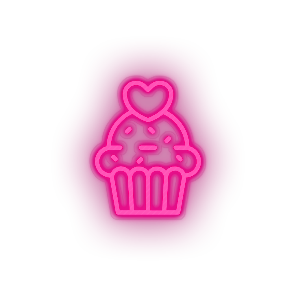 pink muffin led cake dessert love muffin relationship romance valentine day neon factory