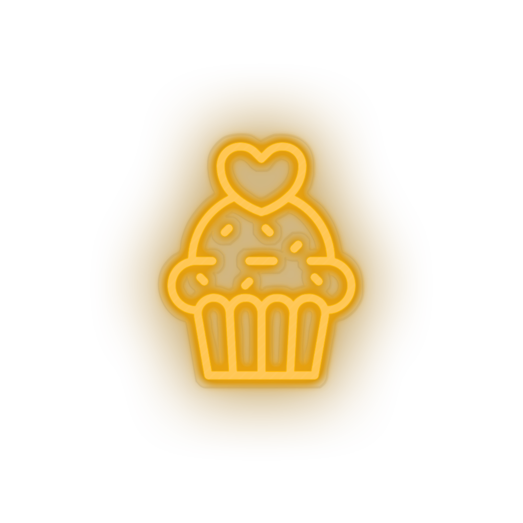 warm_white muffin led cake dessert love muffin relationship romance valentine day neon factory