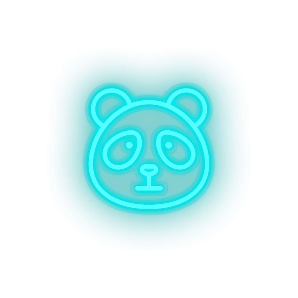 ice_blue panda led animal bear cartoon fauna herbivore panda zoo neon factory