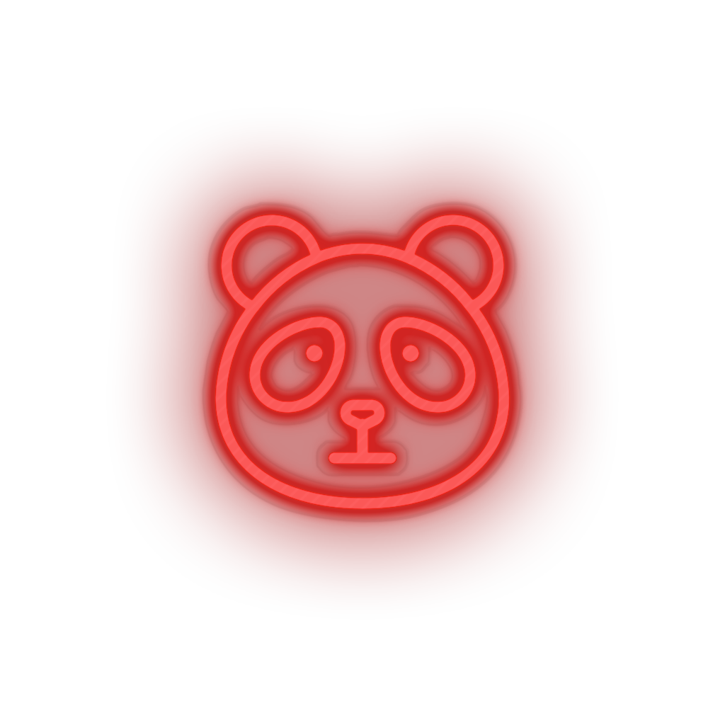 red panda led animal bear cartoon fauna herbivore panda zoo neon factory