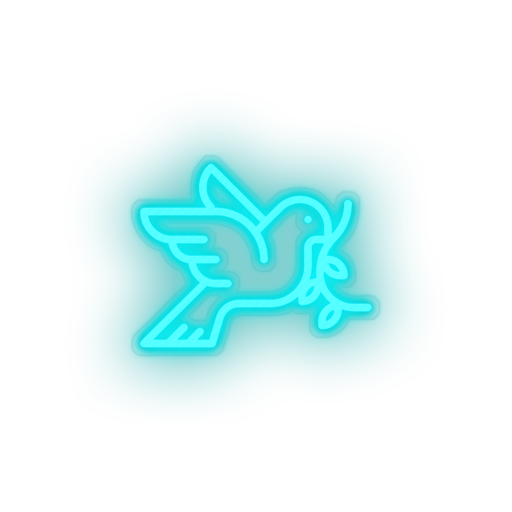 ice_blue pigeon led bird dove love pigeon relationship romance valentine day neon factory