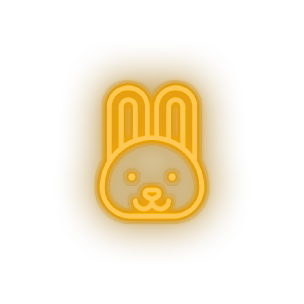 warm_white rabbit led animal bunny cartoon fauna herbivore rabbit zoo neon factory
