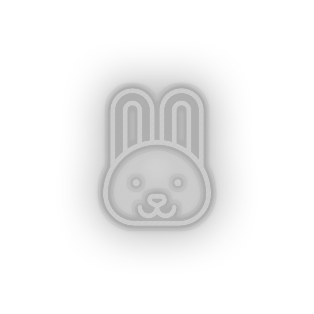 white rabbit led animal bunny cartoon fauna herbivore rabbit zoo neon factory
