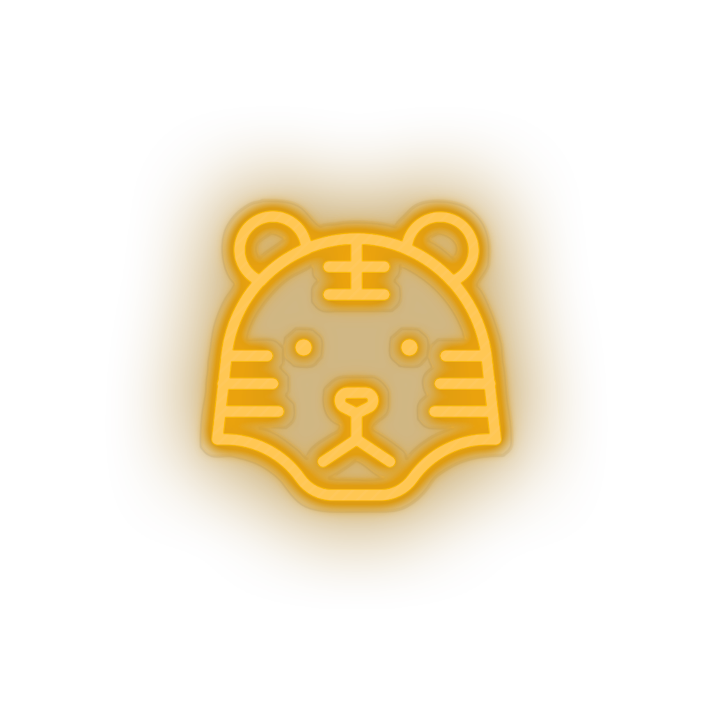 warm_white tiger led animal carnivore cartoon fauna tiger wild zoo neon factory
