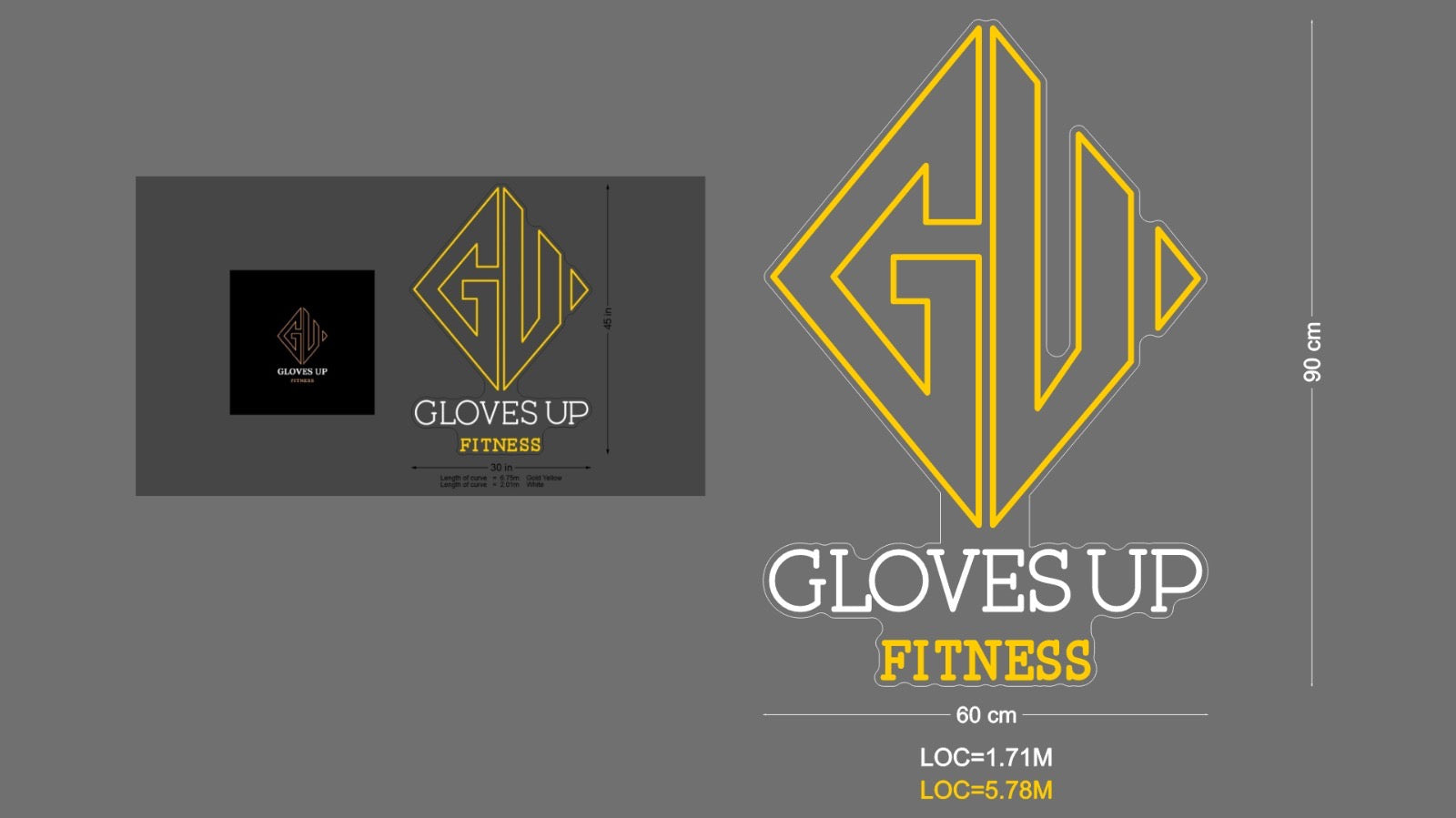 Custom Sign: GLOVES UP FITNESS