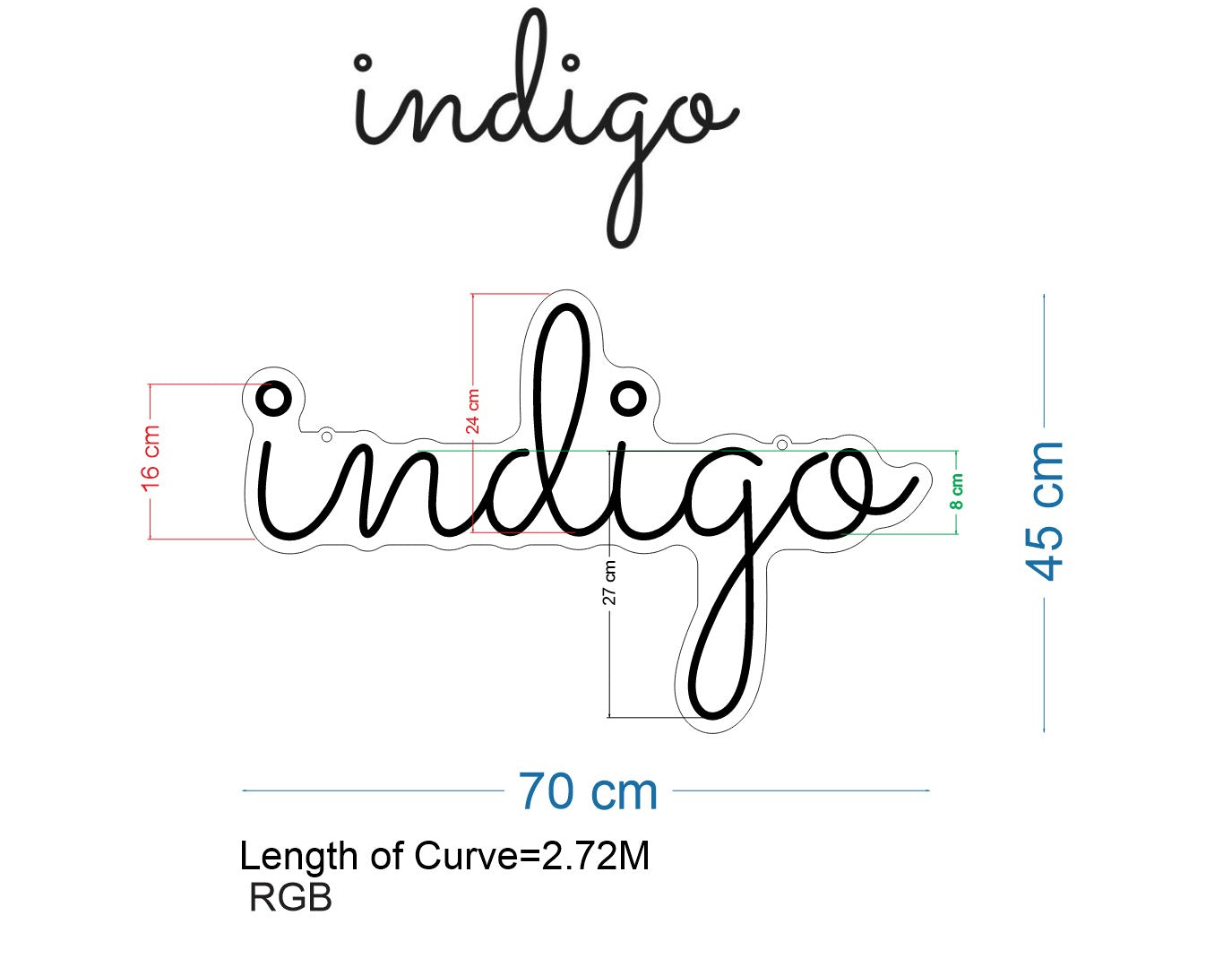 Custom RGB Sign: Indigo