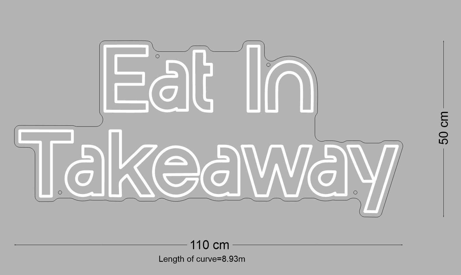 Custom Sign: Eat In Takeaway