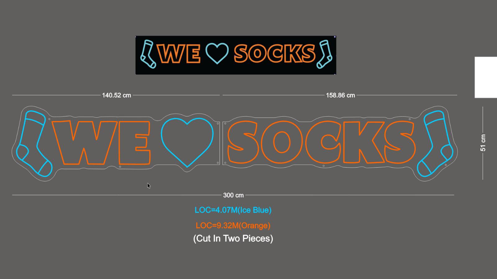 Custom Sign: WE ❤️ SOCKS