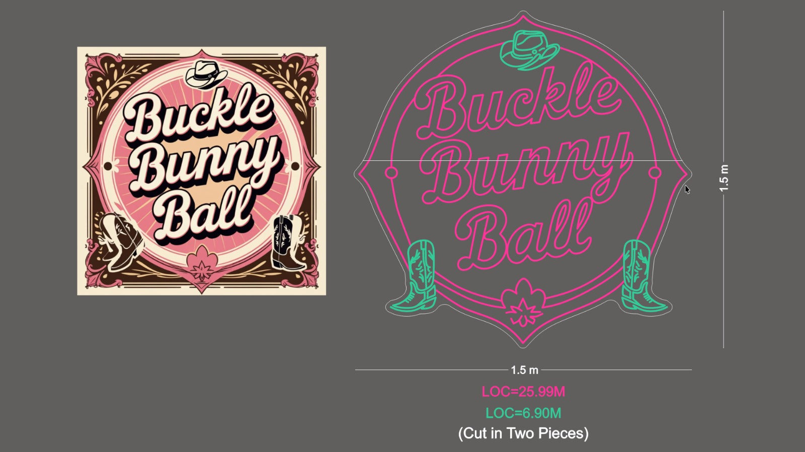 Custom Sign: Buckle Bunny Ball