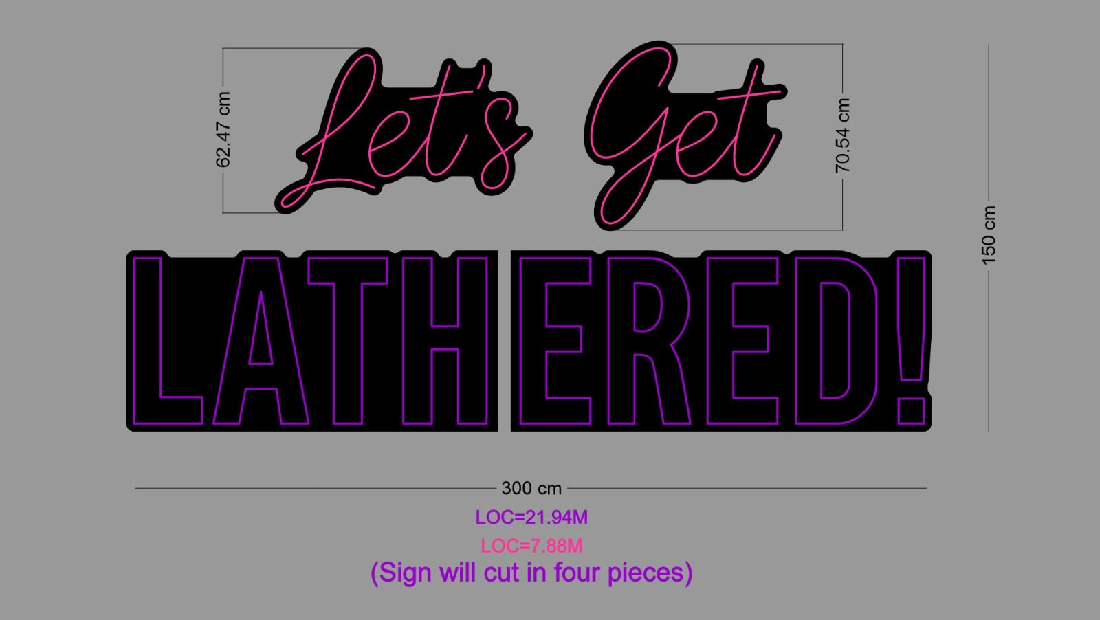 Custom Sign: Let’ Get LATHERED!