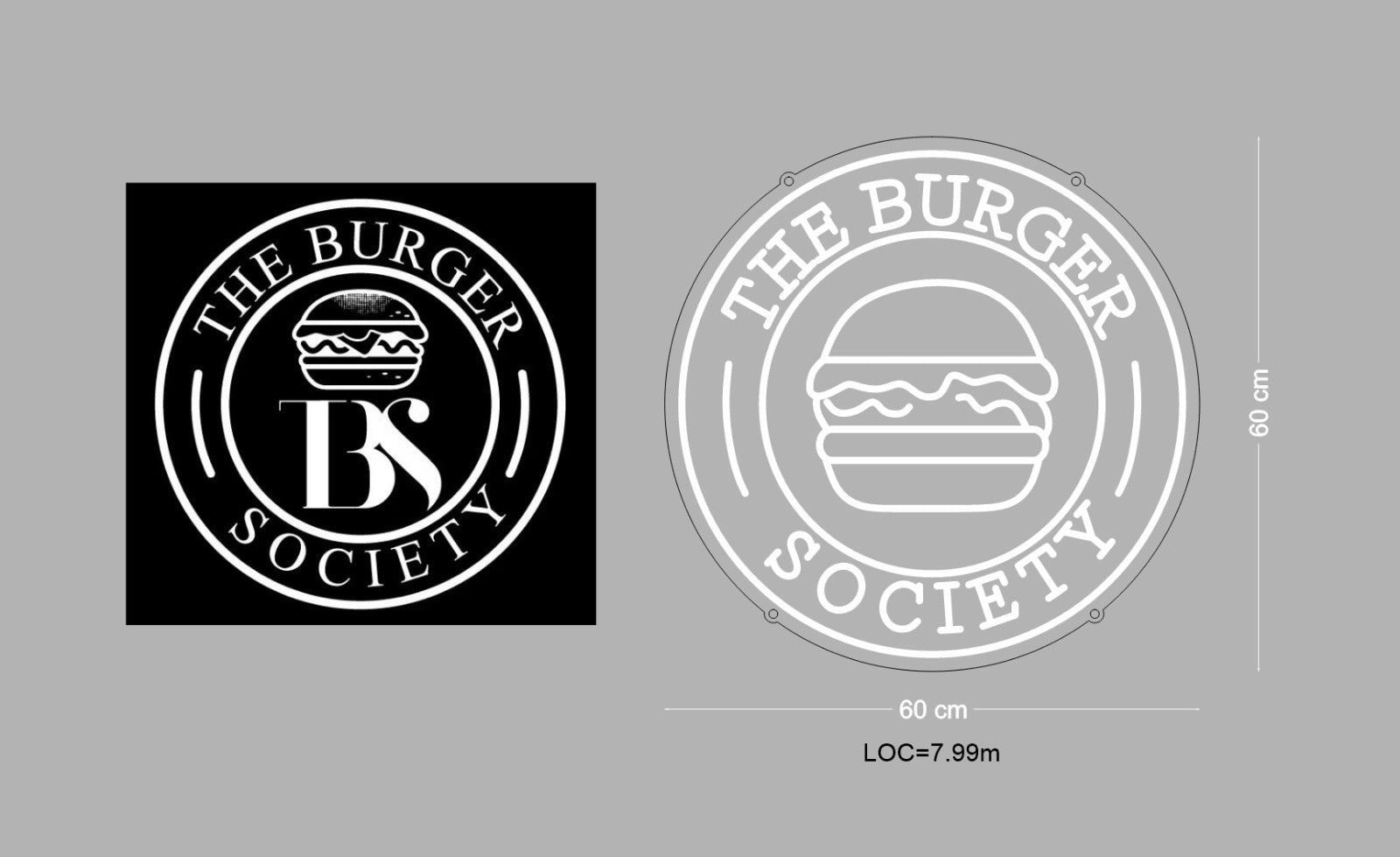 Custom Sign: THE BURGER SOCIETY