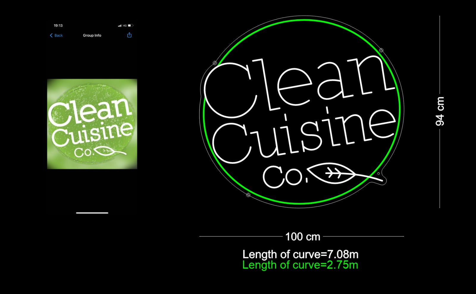 Custom Neon: Clean Cuisine Co.