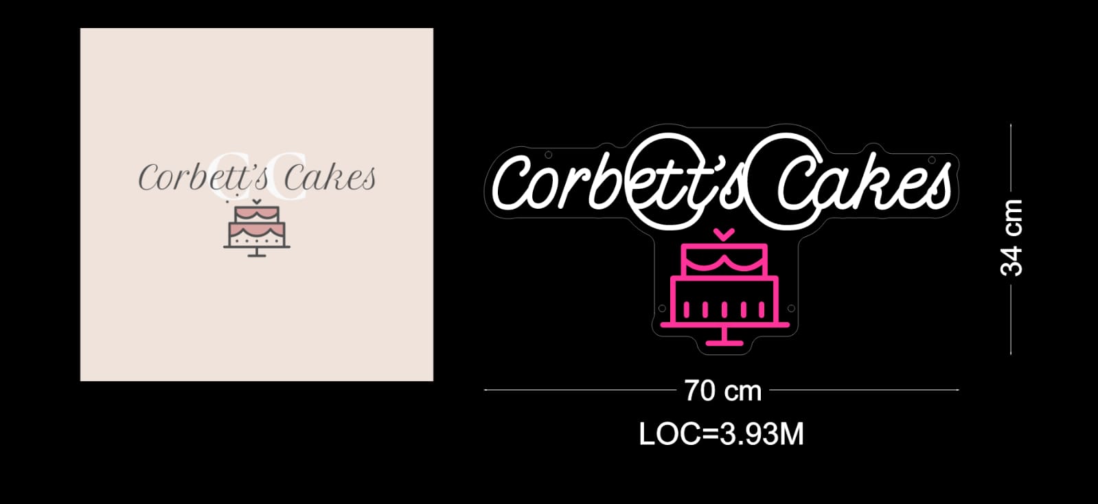 Custom Neon: Corbett's Cakes