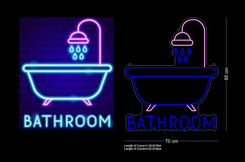 Custom Sign: BATHROOM