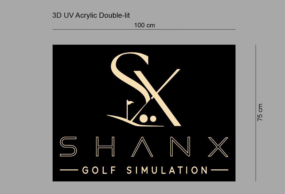 SHANX Golf Simulation — Custom Signage Package