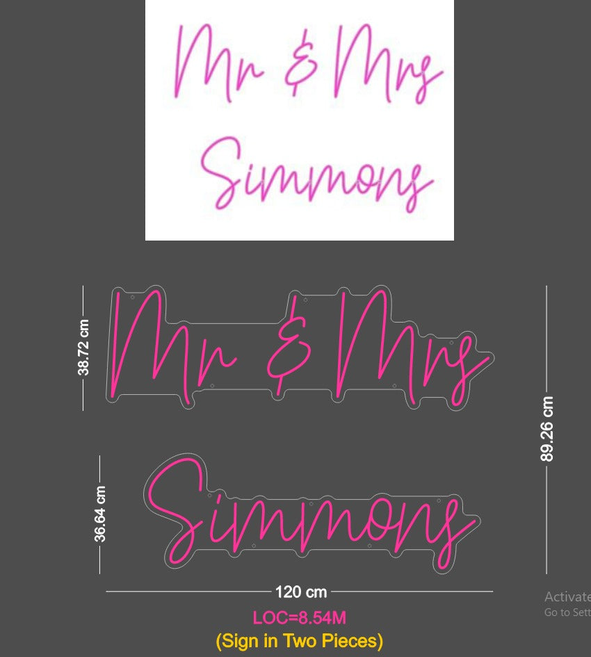 Custom Neon: Mr & Mrs 
Si...