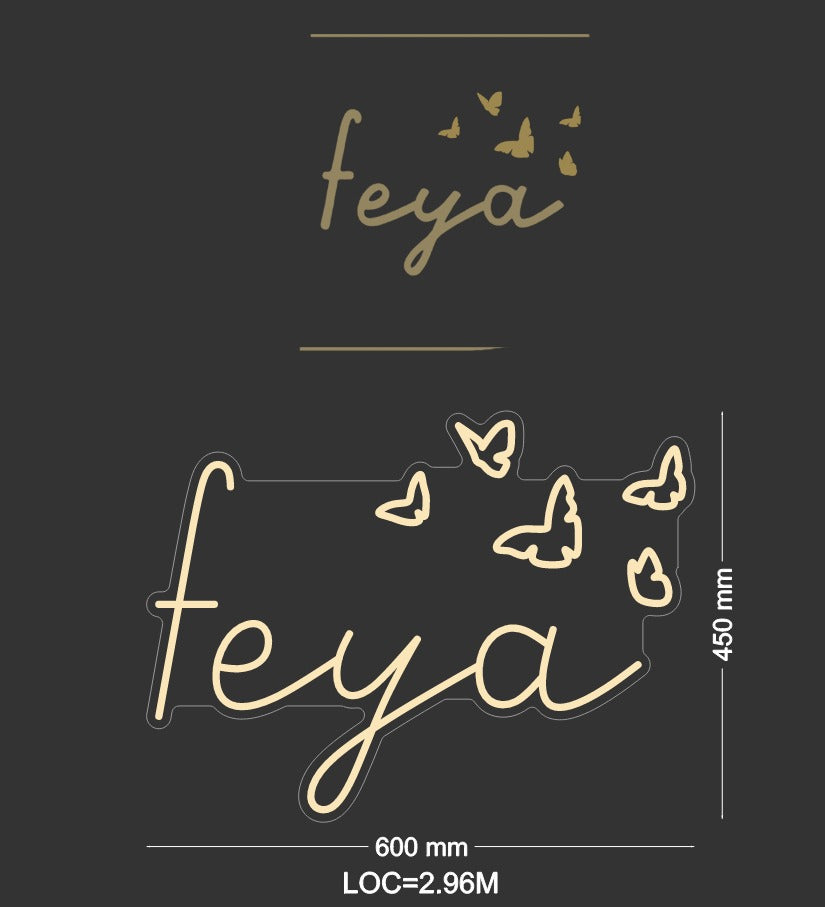 Custom Sign: feya with butterflies