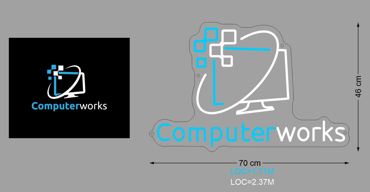 Custom Neon Sign For: Info Computer