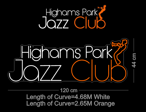 Custom Neon: Highams Park Jazz Club